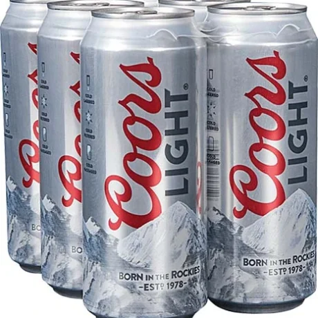 COORS LIGHT LAGER BEER - Pack Of 6